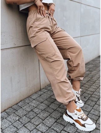 Dámske padákové nohavice ALBUS béžové FashionStreet UY1678 Dámske padákové nohavice ALBUS béžové FashionStreet UY1678