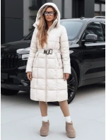 Dámska prešívaná zimná bunda s kapucňou biela FashionStreet TY5491 Dámska prešívaná zimná bunda s kapucňou biela FashionStreet TY5491