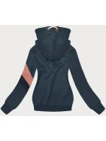 Šedá a modrá dámska mikina s kapucňou (2301)