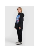 Chlapčenská mikina bez prúžkov s kapucňou 4F 4FJRAW25TSWSM2345-20S