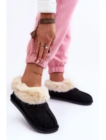 Papcie Damskie Z Futerkiem Czarne Lanoze