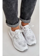 Skórzane Buty Sportowe Sneakersy Damskie S.Barski LR51-551 Białe