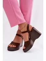 Dámské sandály na platformě Eko kůže Čokoládové Parilisse