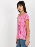 Dámska blúzka D73771R10978P biela a ružová - FPrice