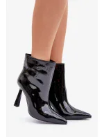 Lakované členkové topánky so špičkou Slip-on Black Seliri