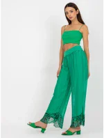 Dámske široké nohavice DHJ SP 20822.37 zelená - FPrice Dámske široké nohavice DHJ SP 20822.37 zelená - FPrice