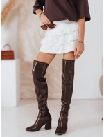 Dámske čižmy nad kolená hnedé FashionStreet ZY1246