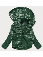 Zelená dámska lesklá bunda oversize (2021-06)