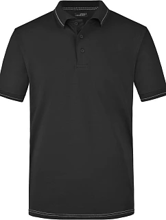 Daiber JN 569 Pánske elastické polo tričko z džerseju 02.0569 čierna/biela
