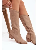 Kozačky Kovbojky Dámské Khaki Jazelle