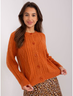 Tmavo oranžový pletený sveter