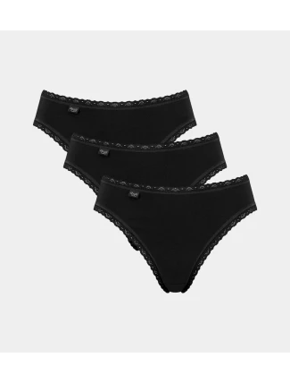 Dámske nohavičky sloggi 24/7 Cotton Lace Tai C3P - čierne - SLOGGI Dámske nohavičky sloggi 24/7 Cotton Lace Tai C3P - čierne - SLOGGI