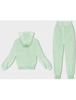 Dámska velúrová súprava v pistáciovej farbe s kapucňou (8C1175-39)
