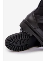 Skórzane Trapery Botki Męskie Ocieplane Big Star OO174164 Czarne