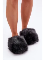 Futrzane Kapcie Damskie Czarne Wladisa