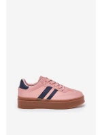 Sneakersy Damskie Na Platformie Z Eko Skóry Różowe Ediriella Sneakersy Damskie Na Platformie Z Eko Skóry Różowe Ediriella
