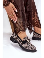 Zamszowe Mokasyny Damskie Panterka Vinceza 66792 Szare