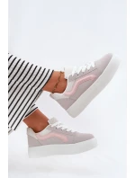 Sneakersy Damskie Na Platformie Szare Tellnira