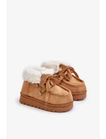 Snežnice Členkové topánky Detská obuv Zateplená kožušina Camel Adelane