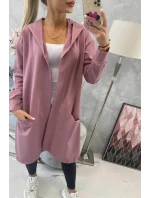 Tmavo ružová bunda oversize s kapucňou Tmavo ružová bunda oversize s kapucňou