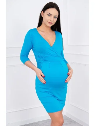 Priliehavé šaty s výrezom pod prsiami tyrkysové Priliehavé šaty s výrezom pod prsiami tyrkysové