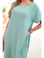 Šaty s vreckami tmavá mäta