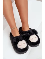 Teplé dámske čierne papuče s kožušinou Jozelinetta Teplé dámske čierne papuče s kožušinou Jozelinetta