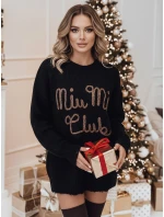 Dámsky sveter MIU MIU v jednej veľkosti s očkami čierny FashionStreet MY2347