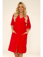 Dámsky župan so zipsom DE LAFENSE 431 Velúr M-4XL