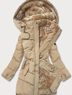 Dámska prešívaná zimná bunda sand (2m-963)