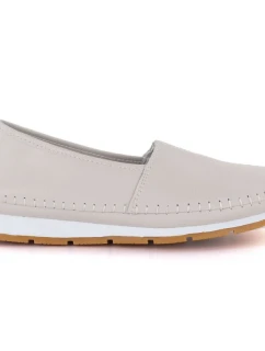Dámske kožené slip-on topánky béžovej farby S.Barski LR61-7051