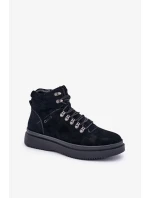 Semišové pánske zateplené trapper Big Star OO174187 black