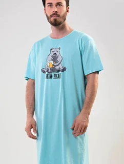 Pánska nočná košeľa s krátkym rukávom Beer and bear