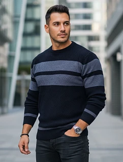 Pánsky tmavomodrý sveter FashionStreet WX2330