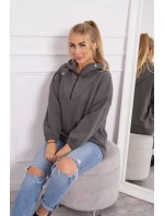 Mikina s kapucňou v grafitovej farbe