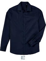 NEOBLU Blaise Men Mikro keprová košeľa s dlhým rukávom 24.3182 night blue