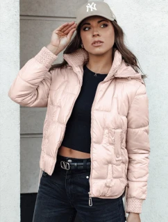 Dámska krátka prešívaná zimná bunda s kapucňou FASHWARM ružová FashionStreet TY4641