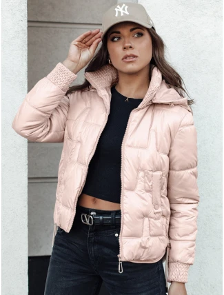 Dámska krátka prešívaná zimná bunda s kapucňou FASHWARM ružová FashionStreet TY4641