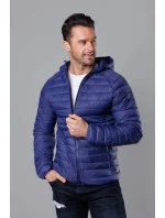 Modrá pánska prešívaná bunda s kapucňou (HM112-50) Modrá pánska prešívaná bunda s kapucňou (HM112-50)