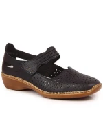 Rieker W RKR139 tmavomodré kožené čižmy