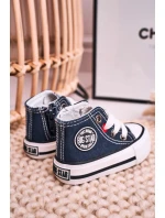 Dziecięce Wysokie Trampki Z Suwakiem BIG STAR HH374189 Granatowe