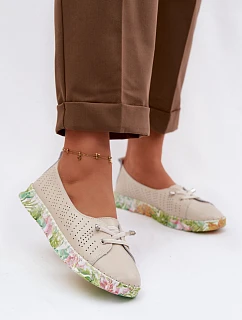 Dámske kožené poltopánky S.Barski GR61-5970 Beige
