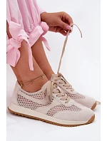 Dámske semišové sieťované tenisky Gelina light beige Dámske semišové sieťované tenisky Gelina light beige
