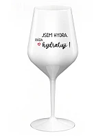I AM HYDRA. I LOVE HYDRATING! - biely nerozbitný pohár na víno 470 ml