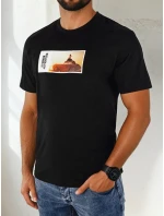 Pánske tričko s potlačou čierne FashionStreet RX5485 Pánske tričko s potlačou čierne FashionStreet RX5485