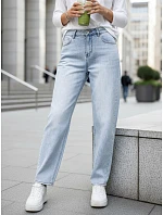 Dámske baggy fit voľné modré džínsy FashionStreet UY2925 Dámske baggy fit voľné modré džínsy FashionStreet UY2925
