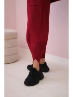Bavlnená mikina nohavice set Burgundy