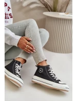 Zateplené dámske tenisky na platforme z ekokože Big Star Black