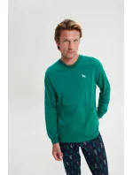 Pánske pyžamo s dlhým rukávom 19661 tmavomodré - Vamp