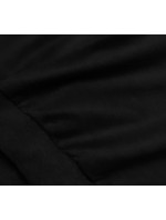 Tenká čierna dámska tepláková mikina so sťahovacími lemami (68W05-3)